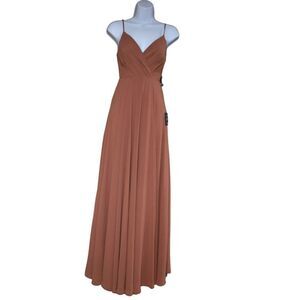 Lulus All About Love Maxi Dress XXS Rusty Rose Bridesmaid Prom Formal Gown